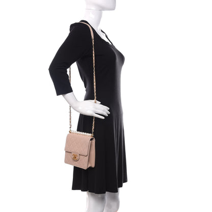 Chanel Lambskin Quilted Chic Pearls Flap Beige 2 of 12