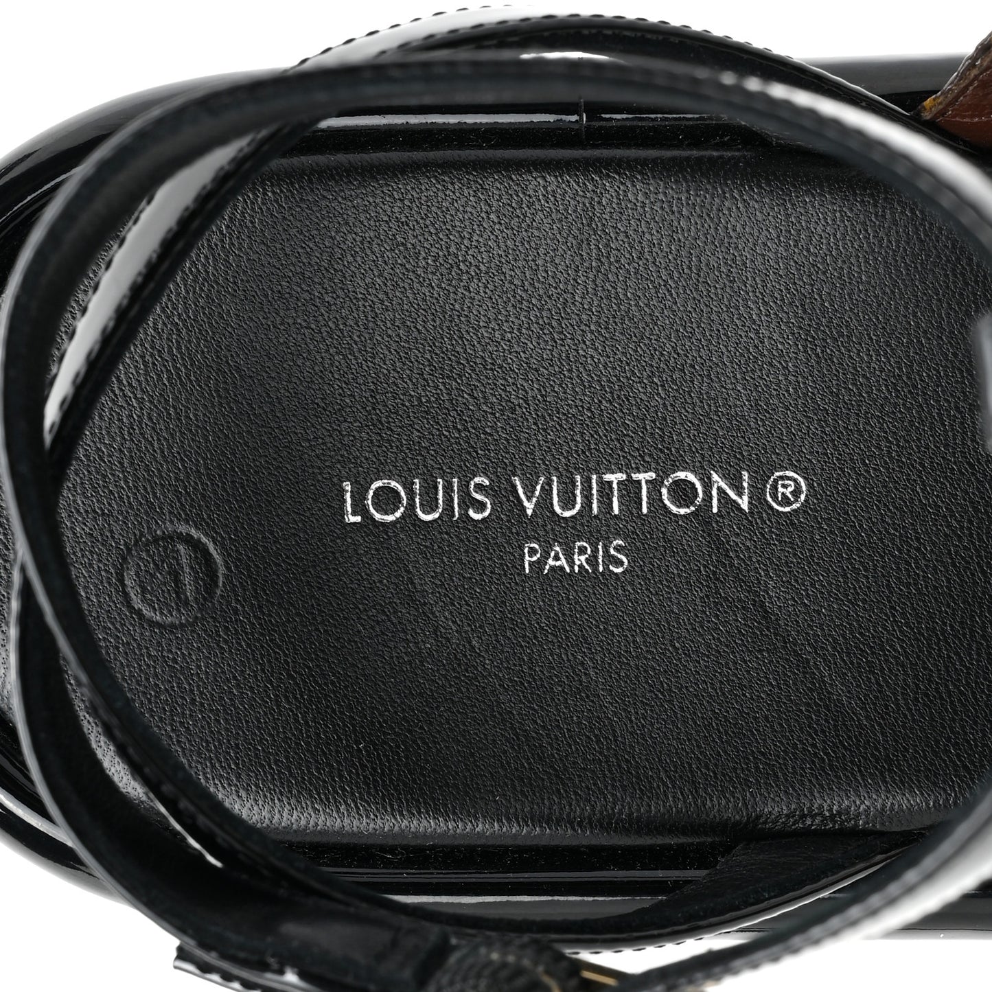 Patent Monogram Vedette Mule Sandals 37 Black