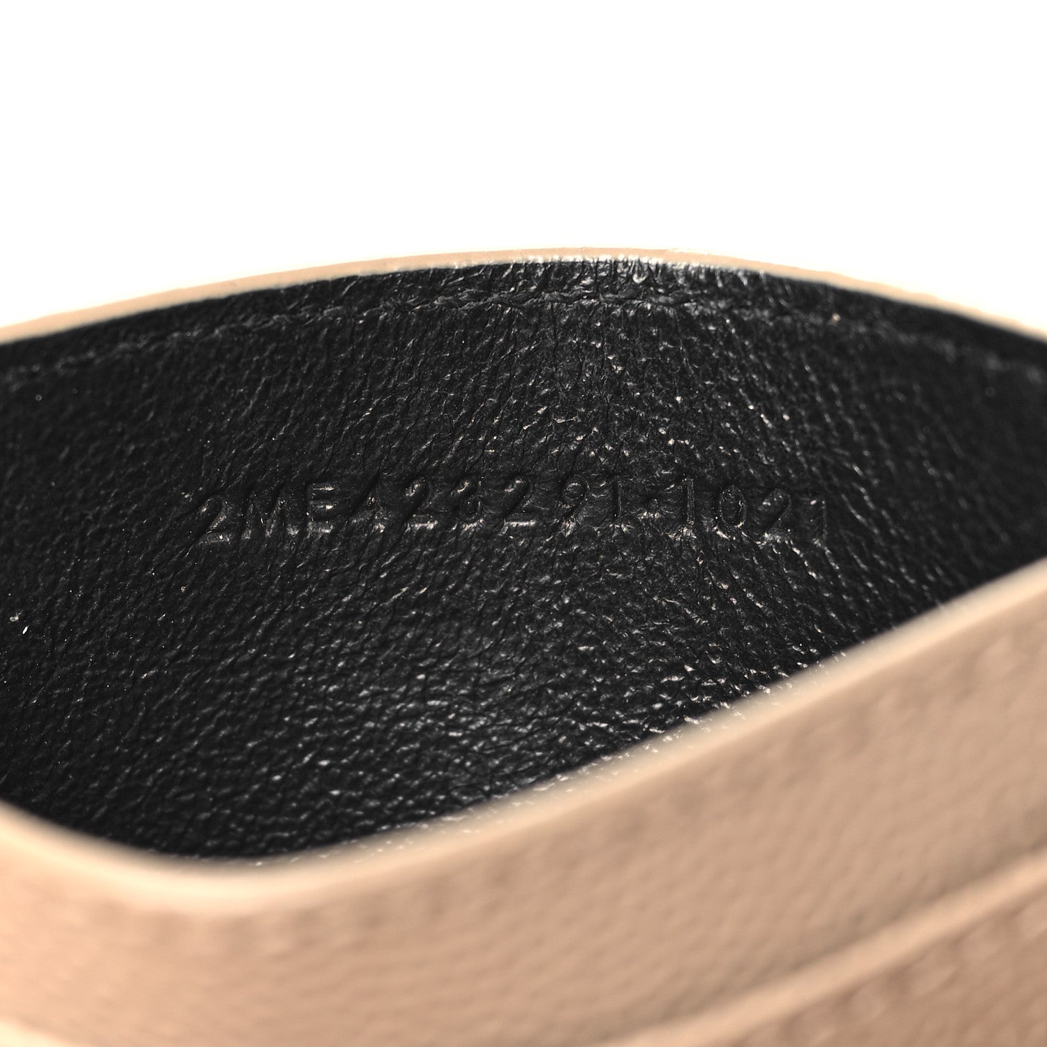 Saint Laurent Grain De Poudre Matelasse Chevron Monogram Credit Card Case Dark Beige 7 of 8