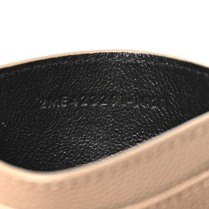 Saint Laurent Grain De Poudre Matelasse Chevron Monogram Credit Card Case Dark Beige 7 of 8
