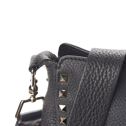 Valentino Garavani Pebbled Calfskin Small Rockstud Flip-Lock Messenger Bag Black 14 of 15