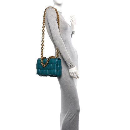 Bottega Veneta Lambskin Maxi Intreccio Padded Chain Cassette Crossbody Bag Mallard 2 of 12
