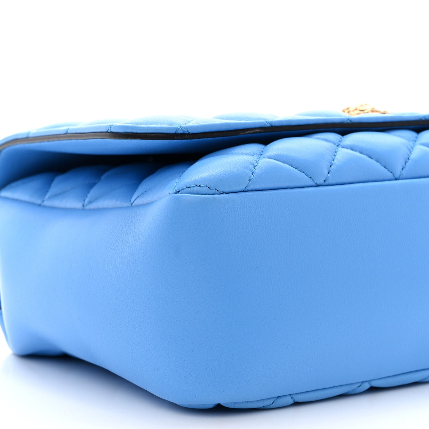 Nappa Quilted Medusa Chain Crossbody Blue