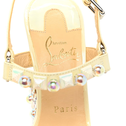 Christian Louboutin Glitter Luminor Cataclou 120 Platform Sandals 38 Off White 8 of 16