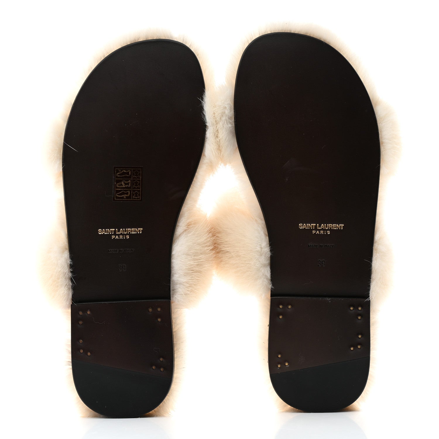 Saint Laurent Mink Bleach Slides 39 White 5 of 8