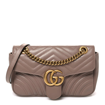 Gucci Calfskin Matelasse Small GG Marmont Shoulder Bag Porcelain Rose 1 of 12