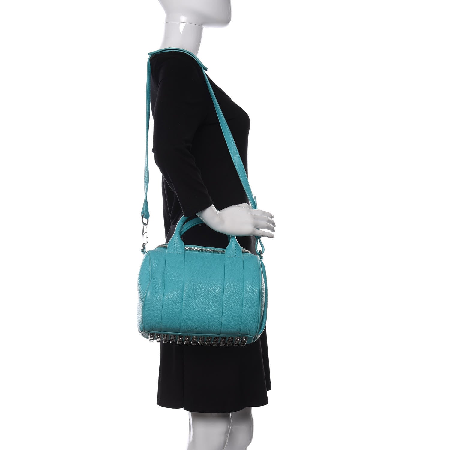 Alexander Wang Pebbled Lambskin Mini Rockie Lagoon Rhodium Hardware 2 of 8