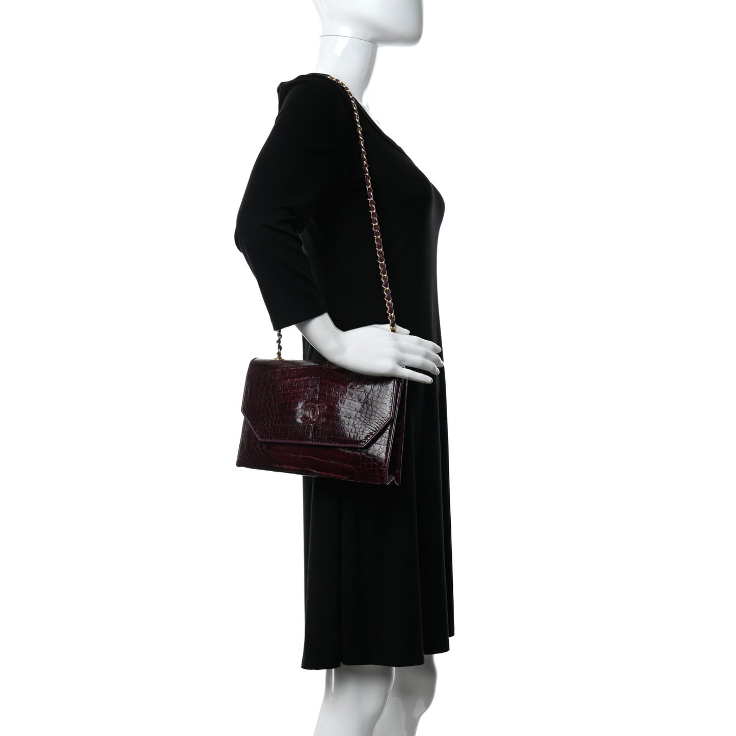 Alligator Envelope Flap Burgundy