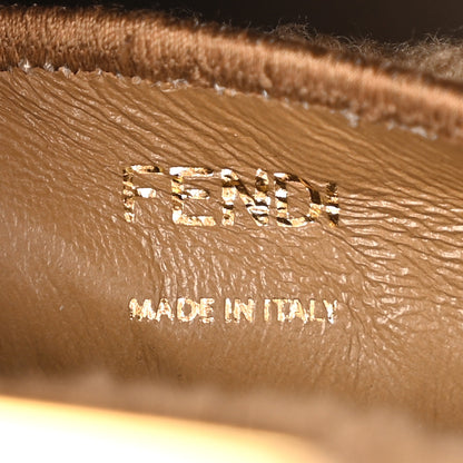 Fendi Curly Shearling Shiny Nappa Small Peekaboo I SEE U Satchel Camel 6 of 9