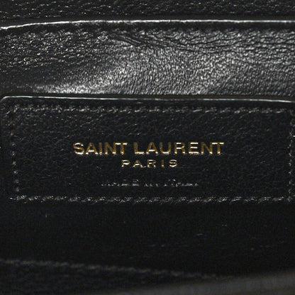 Saint Laurent Box Calfskin Monogram Medium Solferino Satchel Black 6 of 12