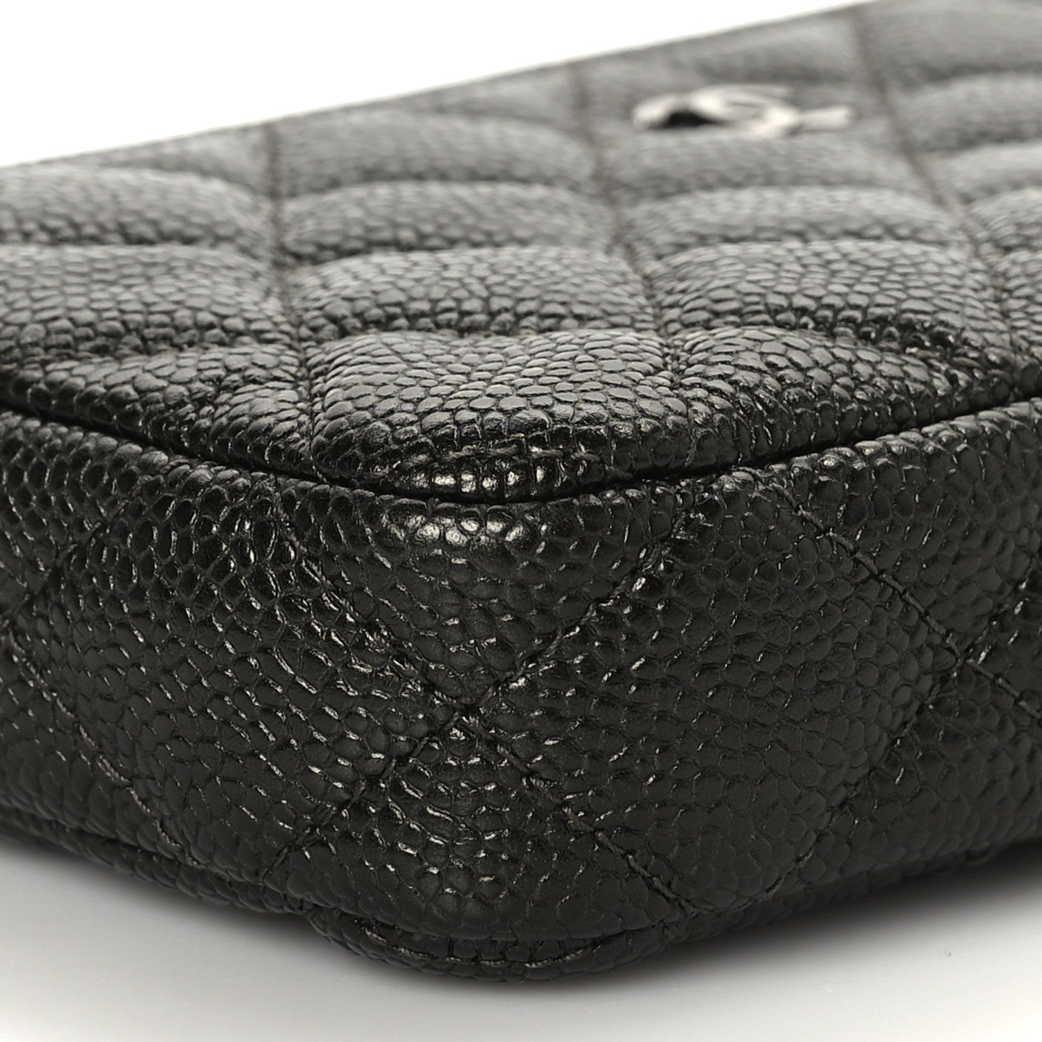 Chanel Metallic Caviar Quilted Small Clutch With Chain Dark Grey 9 of 10