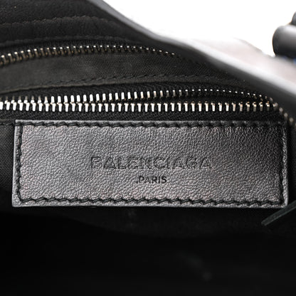 Balenciaga Mesh Agneau Arena Classic Silver Hardware Mini City Black Navy Orange 6 of 11