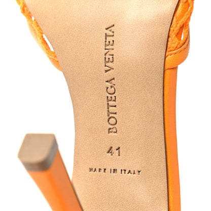 Bottega Veneta Mesh Nappa Stretch Ankle Tie Sandals 41 Tangerine 6 of 8