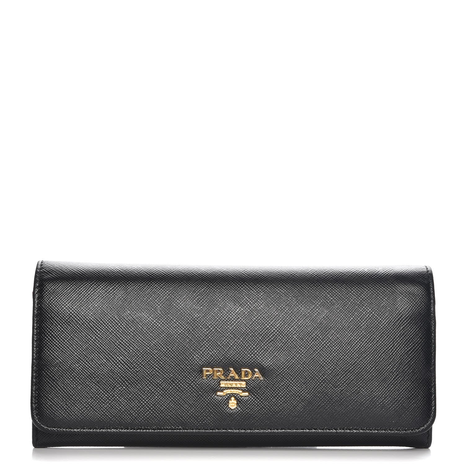 Prada Saffiano Multicolor Continental Flap Wallet Nero Black Peonia 1 of 7