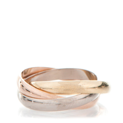 Cartier 18K Pink Yellow White Gold Small Trinity Ring 48 4.5 3 of 5