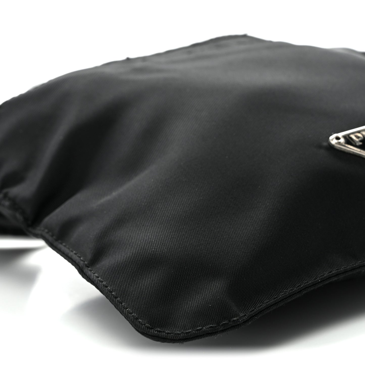 Nylon Mini Flat Messenger Bag Black