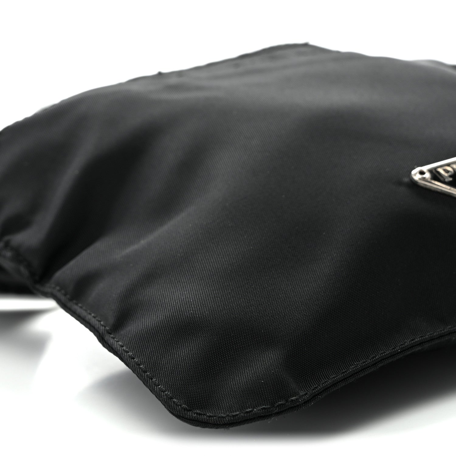 Prada Nylon Mini Flat Messenger Bag Black 8 of 11