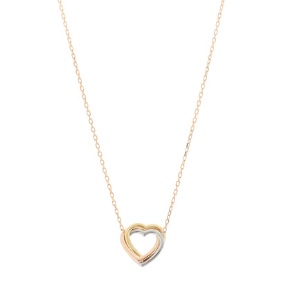 Cartier 18K Pink Yellow White Gold Trinity Heart Necklace 1 of 3