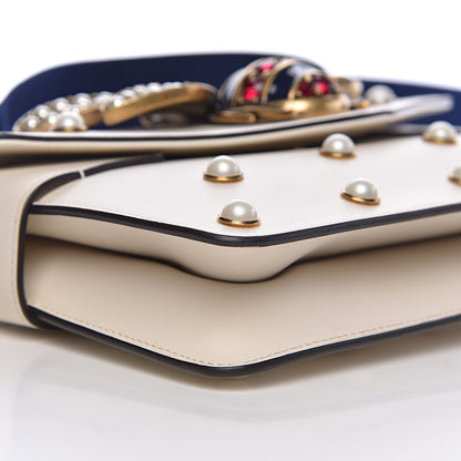 Gucci Nappa Pearl Studded Mini Queen Margaret Broadway Shoulder Bag Mystic White 8 of 10