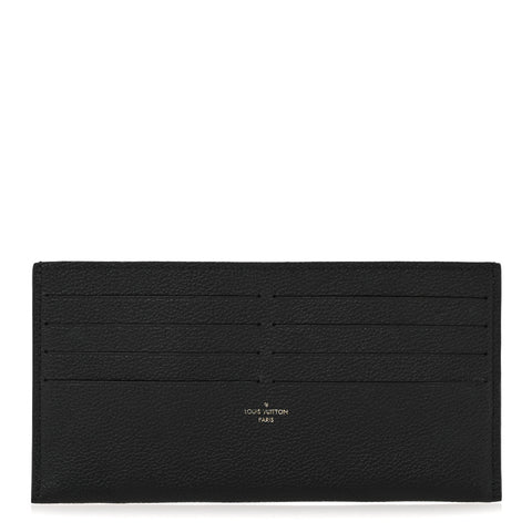 Calfskin Felicie Chain Wallet Card Holder Insert Black