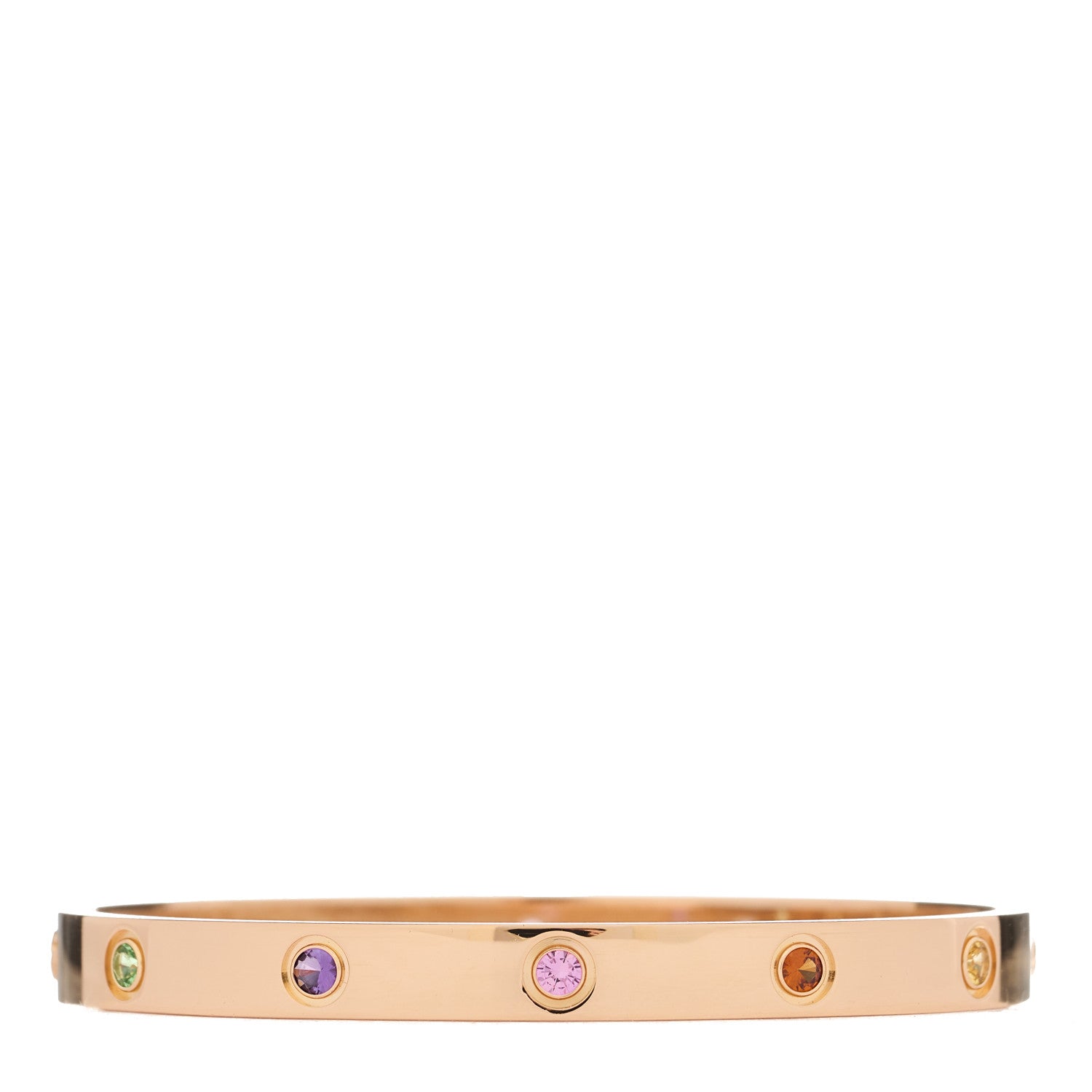 Cartier 18K Pink Gold Sapphire Garnet Amethyst LOVE Bracelet 18 2 of 9