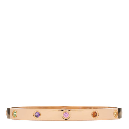 Cartier 18K Pink Gold Sapphire Garnet Amethyst LOVE Bracelet 18 2 of 9