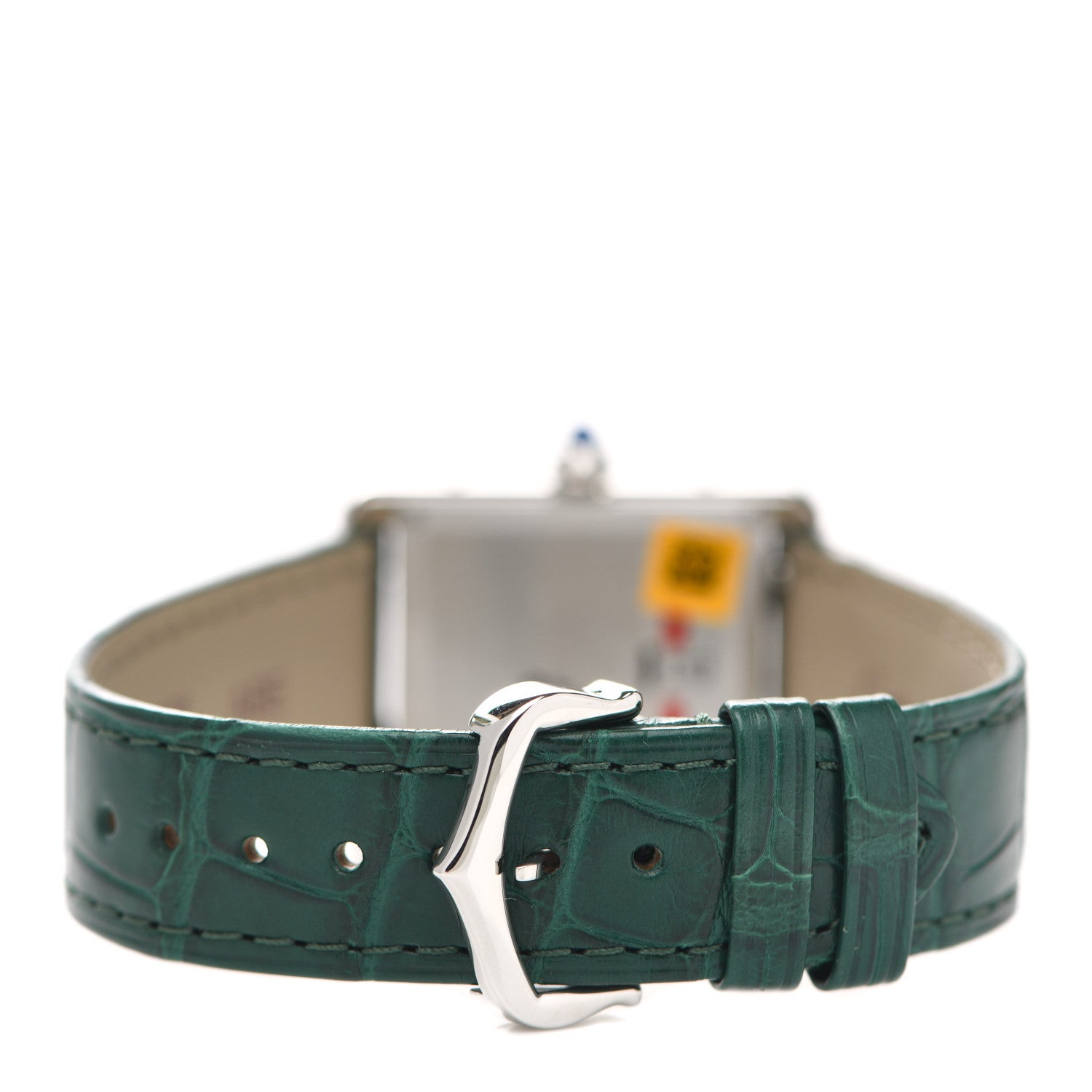 Cartier Stainless Steel Alligator 25mm Must de Cartier Tank Quartz Watch Green 3 of 5