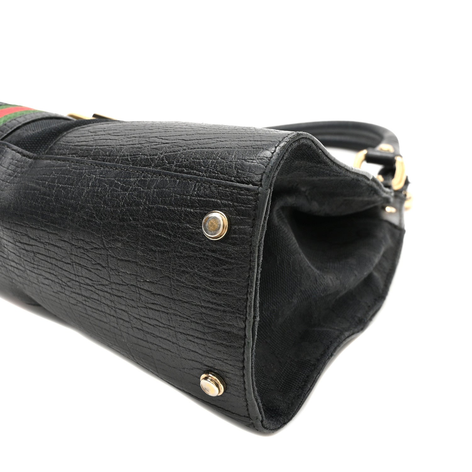 Gucci Monogram Web Junco Shoulder Bag Black 10 of 12