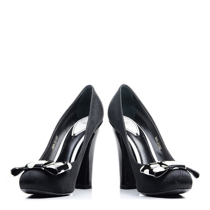 Louis Vuitton Satin Patent Kusama Infinity Dots Pumps 38 Black White 6 of 10