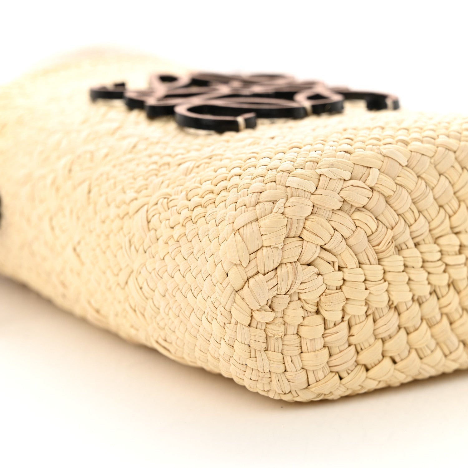 Loewe Calfskin Raffia Paulas Ibiza Square Bucket Bag Natural Tan 8 of 9