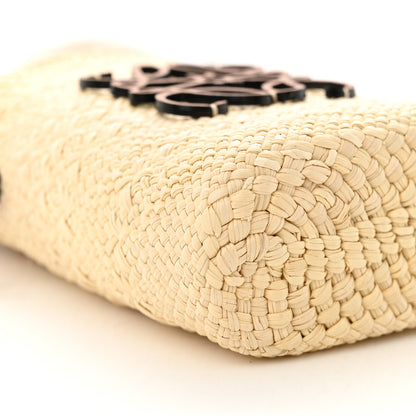 Loewe Calfskin Raffia Paulas Ibiza Square Bucket Bag Natural Tan 8 of 9