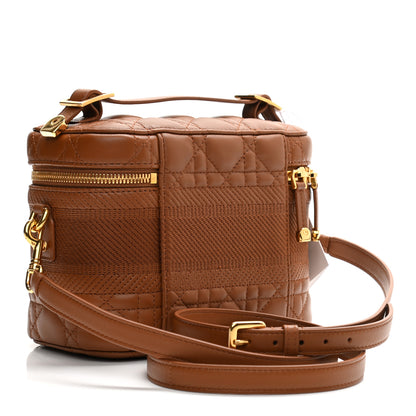 Christian Dior Lambskin Cannage Small Diortravel Vanity Case Cognac 3 of 9