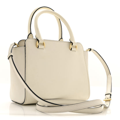 Prada Saffiano Soft Calfskin Mini Zippered Tote White 3 of 12