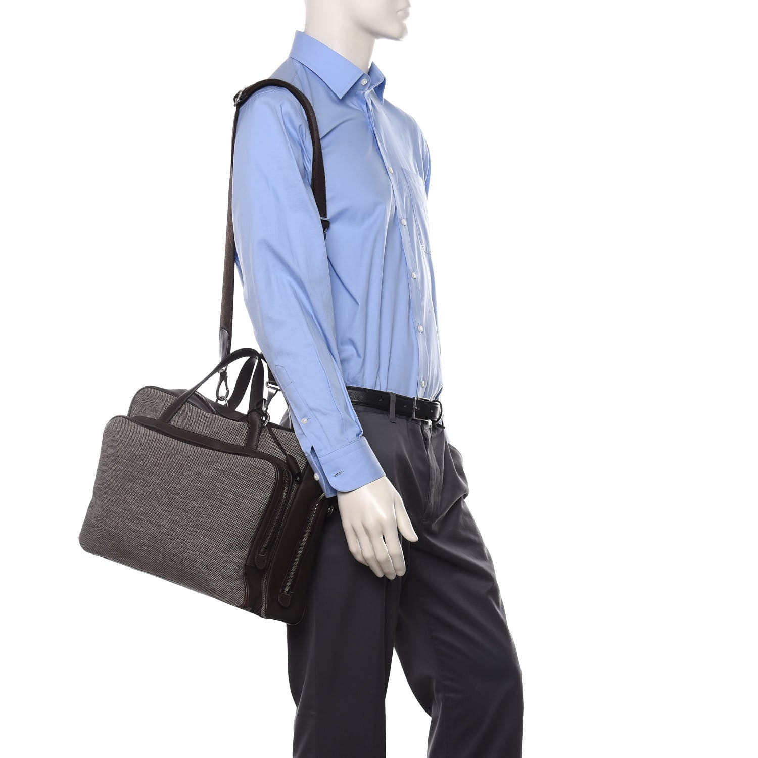 Hermes Toile Trousse Caleche Express Travel Chocolate 2 of 9