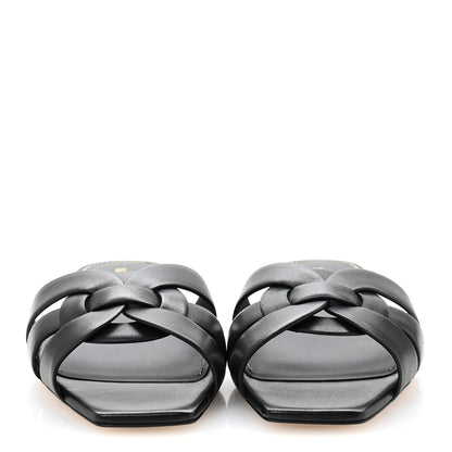 Saint Laurent Calfskin Tribute 05 Slide Sandals 36.5 Black 3 of 10