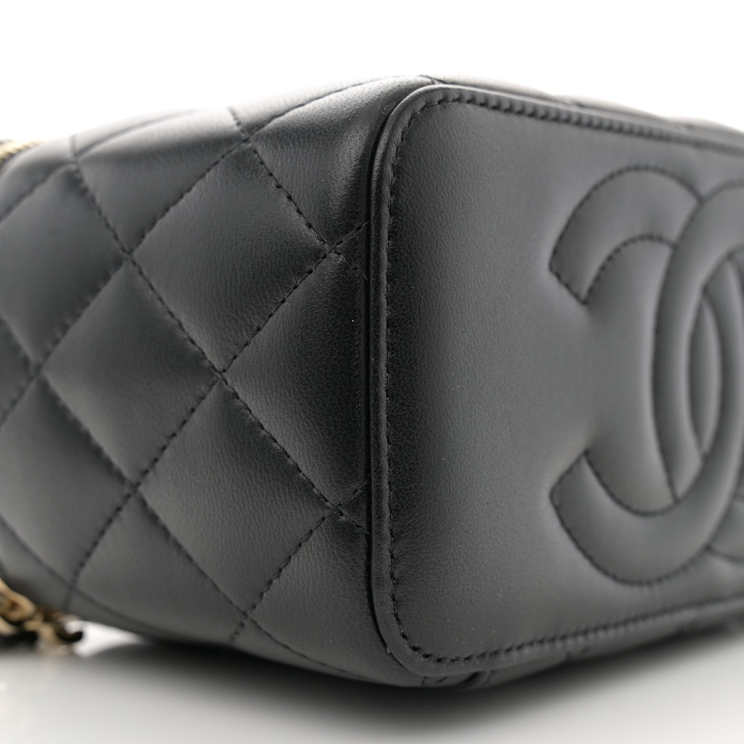 Chanel Lambskin Quilted Trendy Small Top Handle Vanity Case With Chain Black 9 of 11