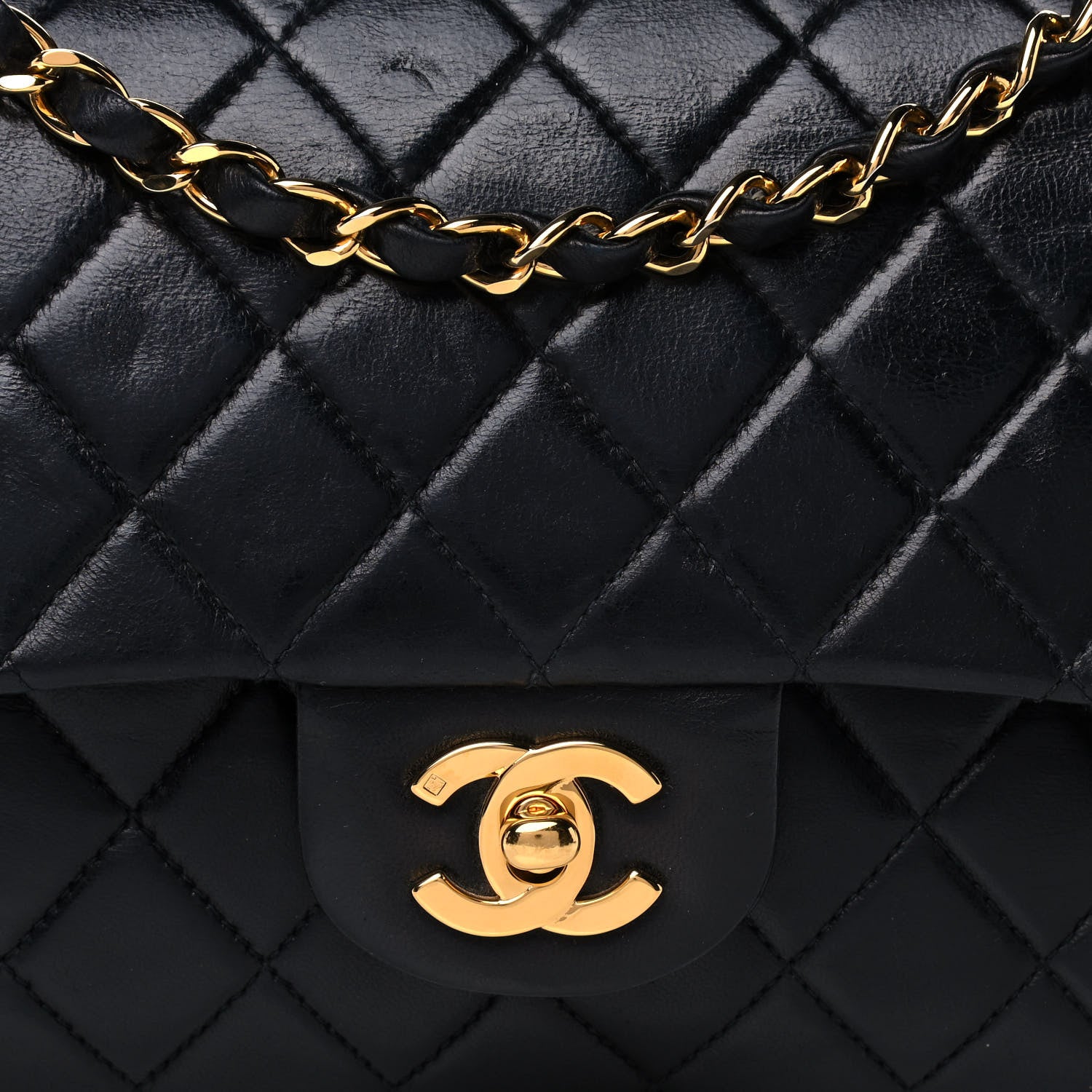 Chanel Lambskin Quilted Medium Double Flap Black 8 of 13
