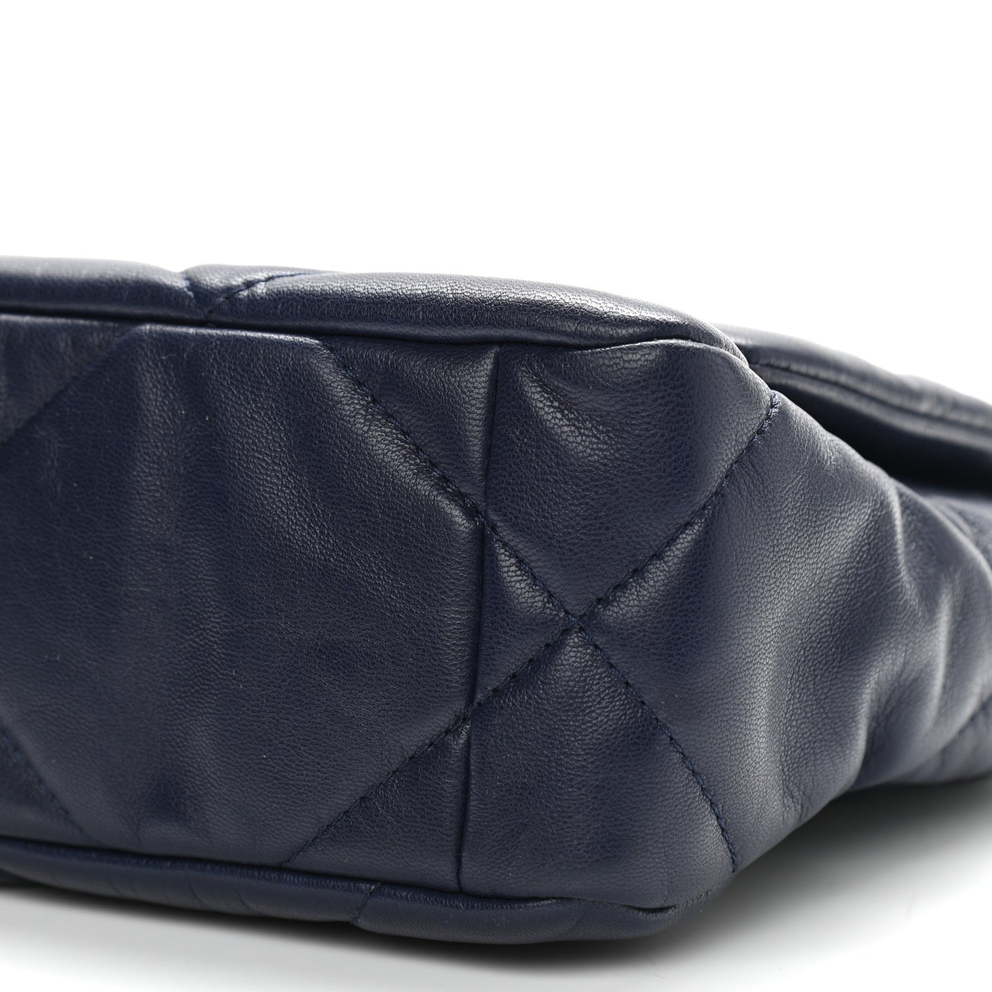 Lambskin Quilted Medium Chanel 19 Flap Navy Blue