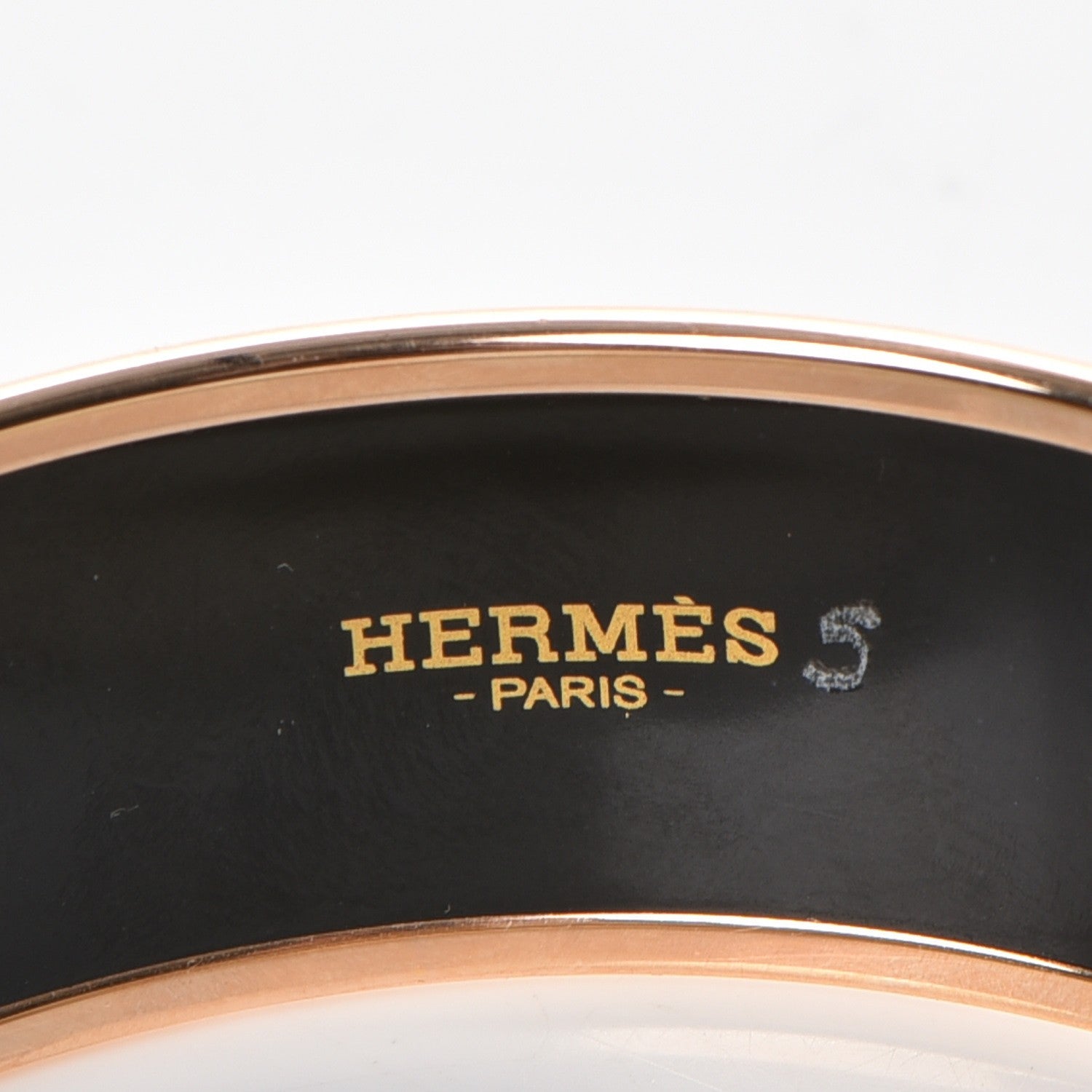 Hermes Enamel Printed Harnais des Presidents Wide Bracelet 65 Positif Negatif 4 of 5