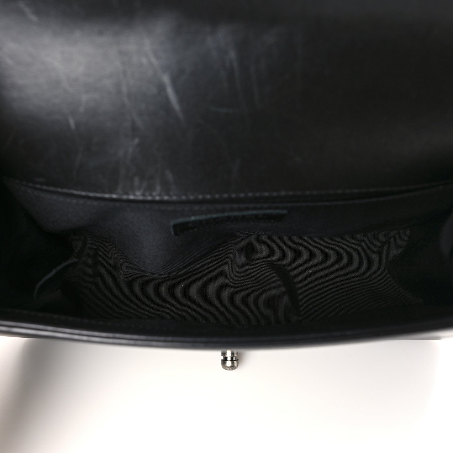 Calfskin Pleated Medium Boy Flap Black