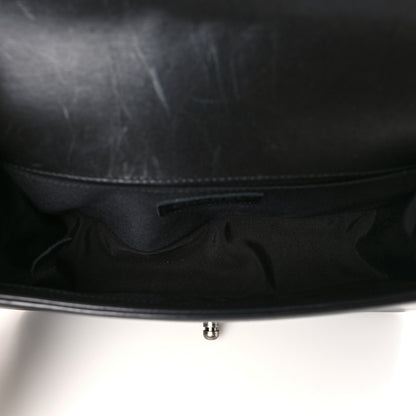Chanel Calfskin Pleated Medium Boy Flap Black 5 of 9