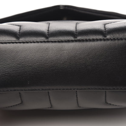 Saint Laurent Calfskin Y Quilted Monogram Toy Loulou Crossbody Bag Black 10 of 14