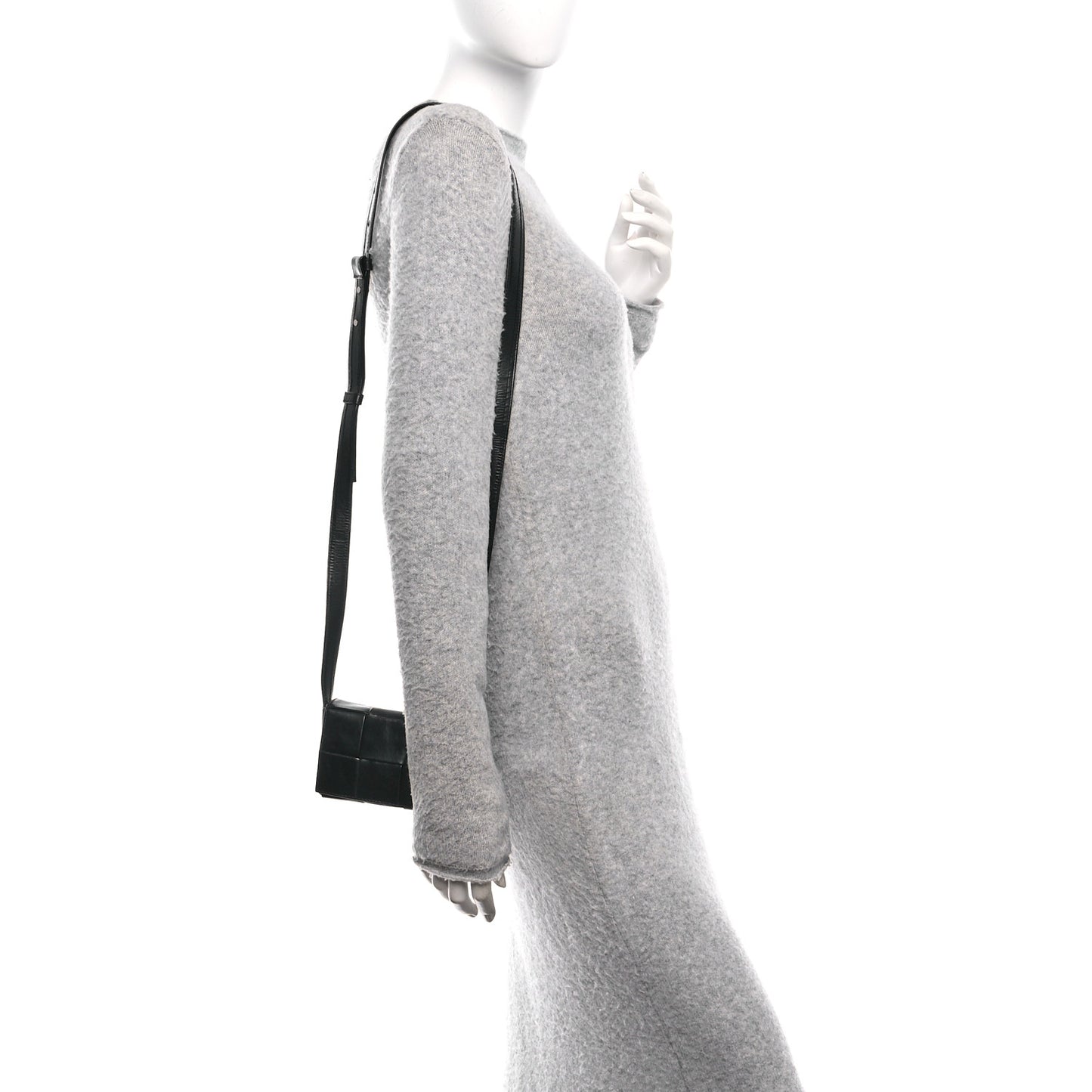 Paper Calfskin Maxi Intreccio Extra Mini Cassette Crossbody Bag Black