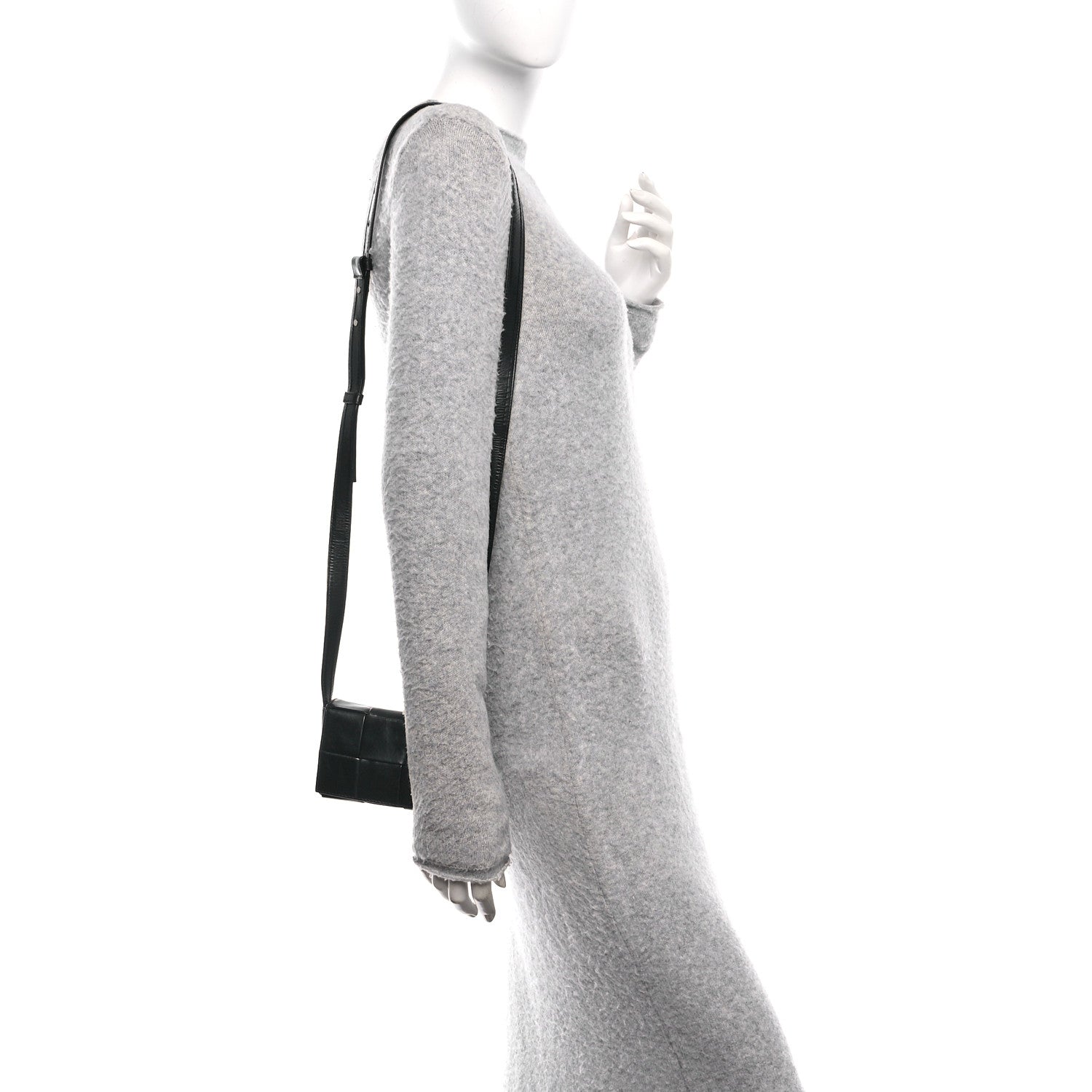 Bottega Veneta Paper Calfskin Maxi Intreccio Extra Mini Cassette Crossbody Bag Black 2 of 10