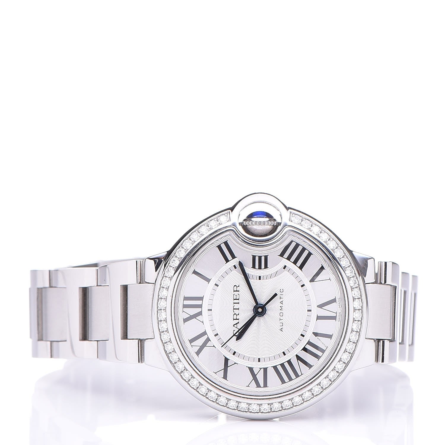 Cartier Stainless Steel Diamond Bezel 33mm Ballon Bleu De Cartier Automatic Watch 3 of 9
