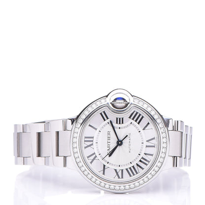 Cartier Stainless Steel Diamond Bezel 33mm Ballon Bleu De Cartier Automatic Watch 3 of 9