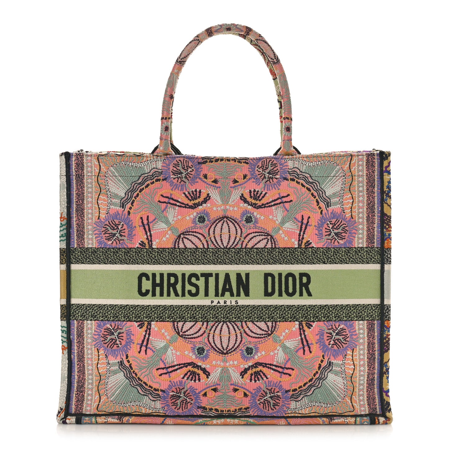 DIOR Canvas Embroidered Large In Lights Book Tote Multicolor