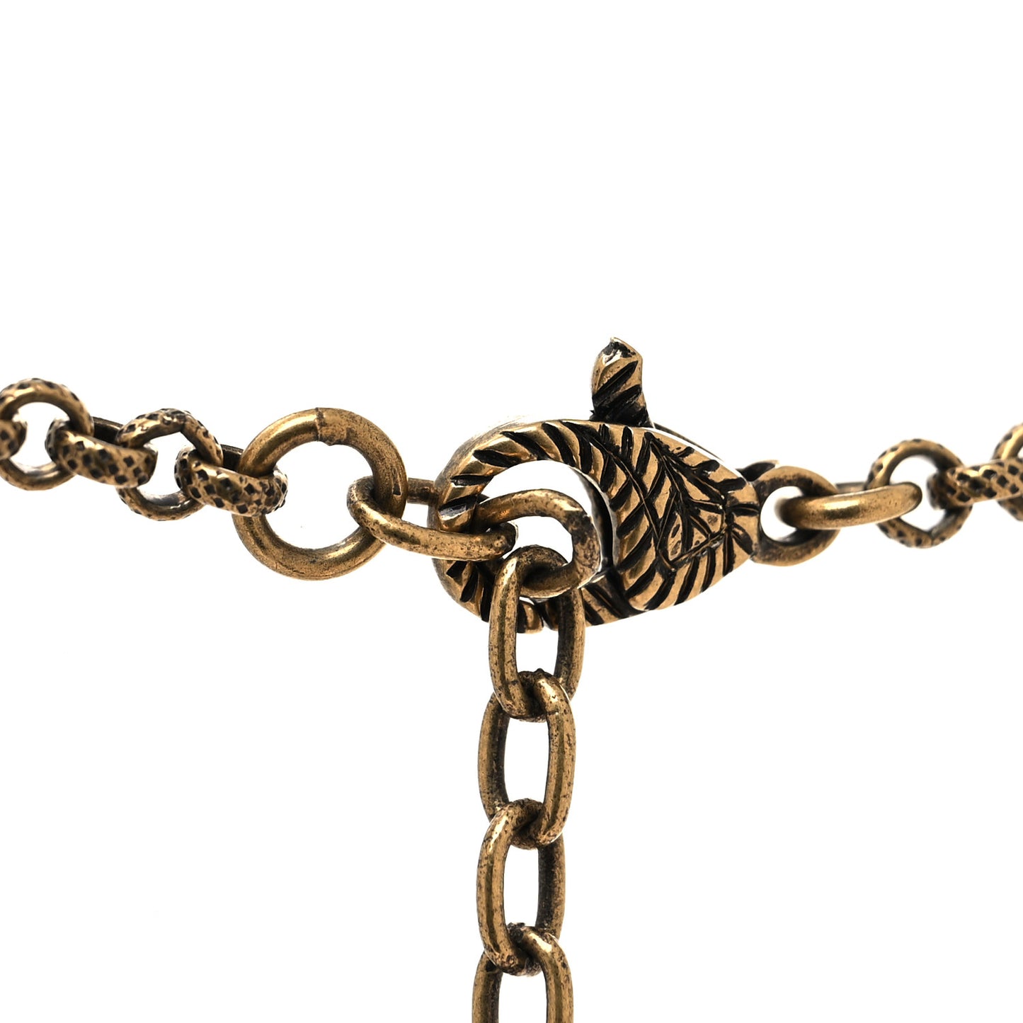 Crystal Embellished Double G Necklace Aged Gold