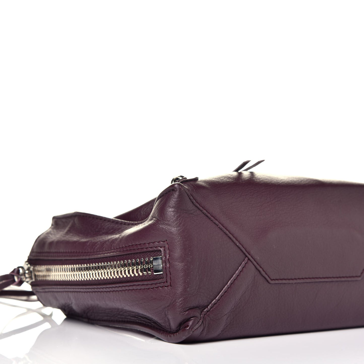 Calfskin Papier Mini A4 Zip Around Tote Rouge Aubergine