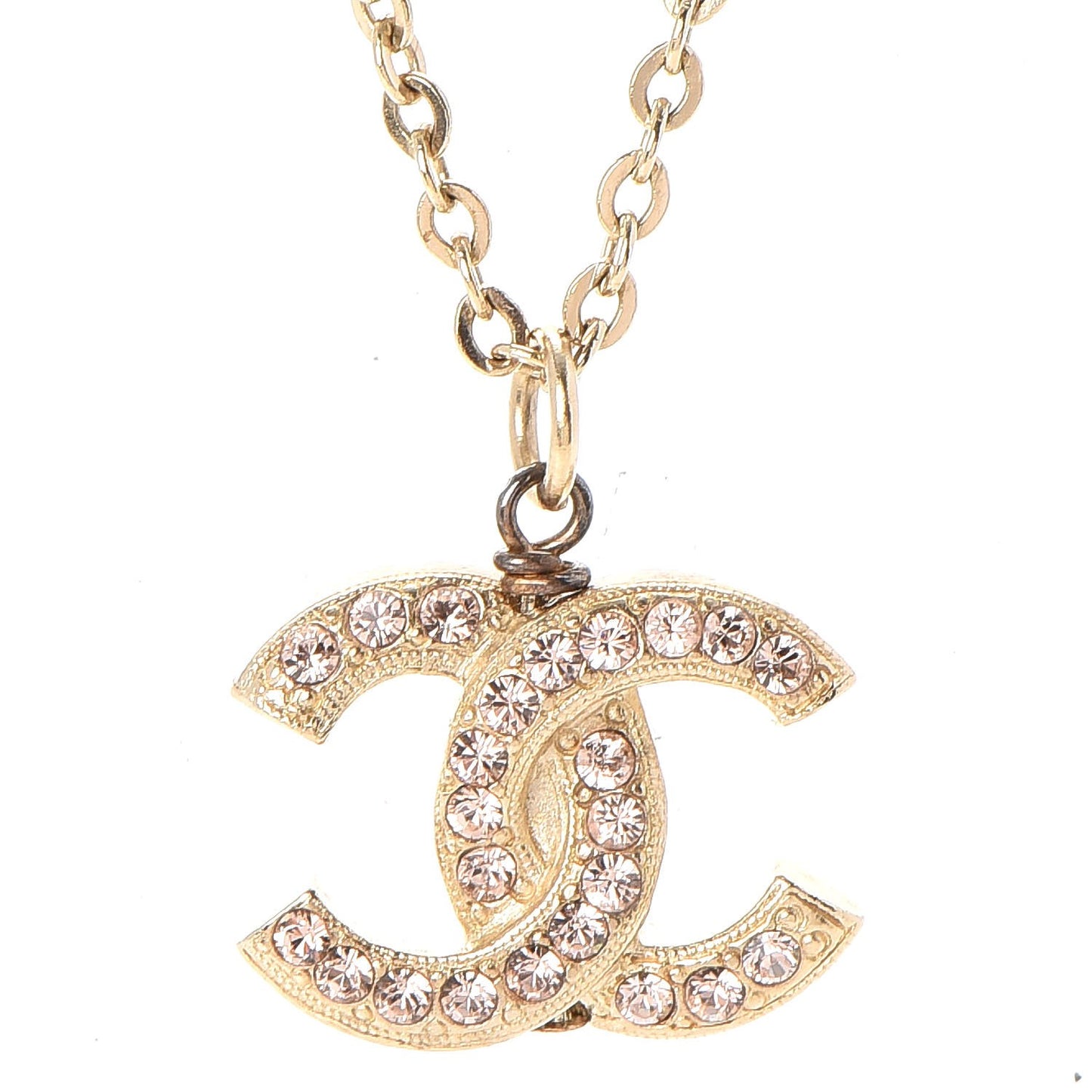 Crystal CC Necklace Light Gold